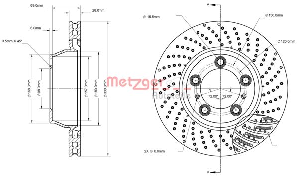 METZGER 6110864 Bremsscheibe